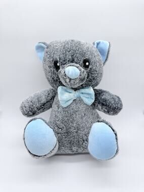PetSmart Plush Dog Toy Lucky the Gray Blue Bear Squeaker 11"